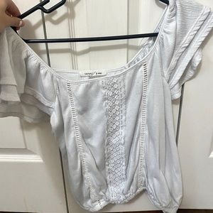 Cute White Boho Off the Shoulder Dress Up Top